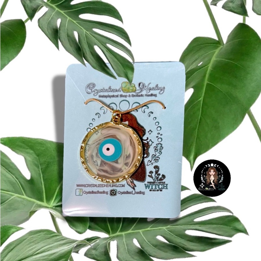 Evil Eye Resin Pendant Necklace